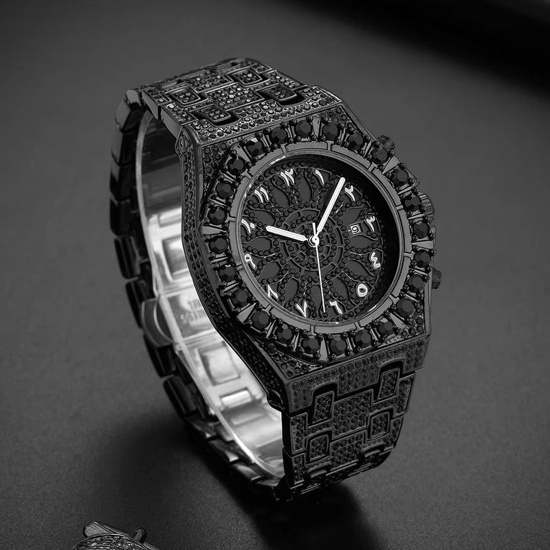 Arabic VVS Skeleton Automatic Watch Luxury Black Dial with Roman Numerals – Self-Winding Mechanical Timepiece