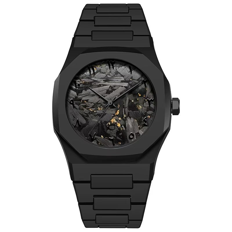 Luxury Inspired Black Arabic Dial Watch for Men Matte Finish with Stylish Metal Strap