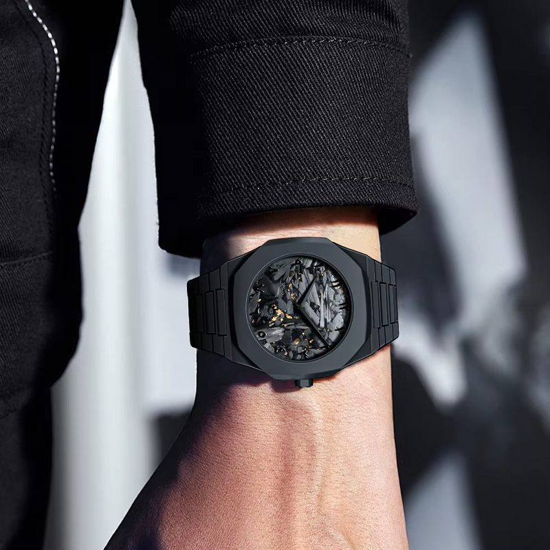 Luxury Inspired Black Arabic Dial Watch for Men Matte Finish with Stylish Metal Strap