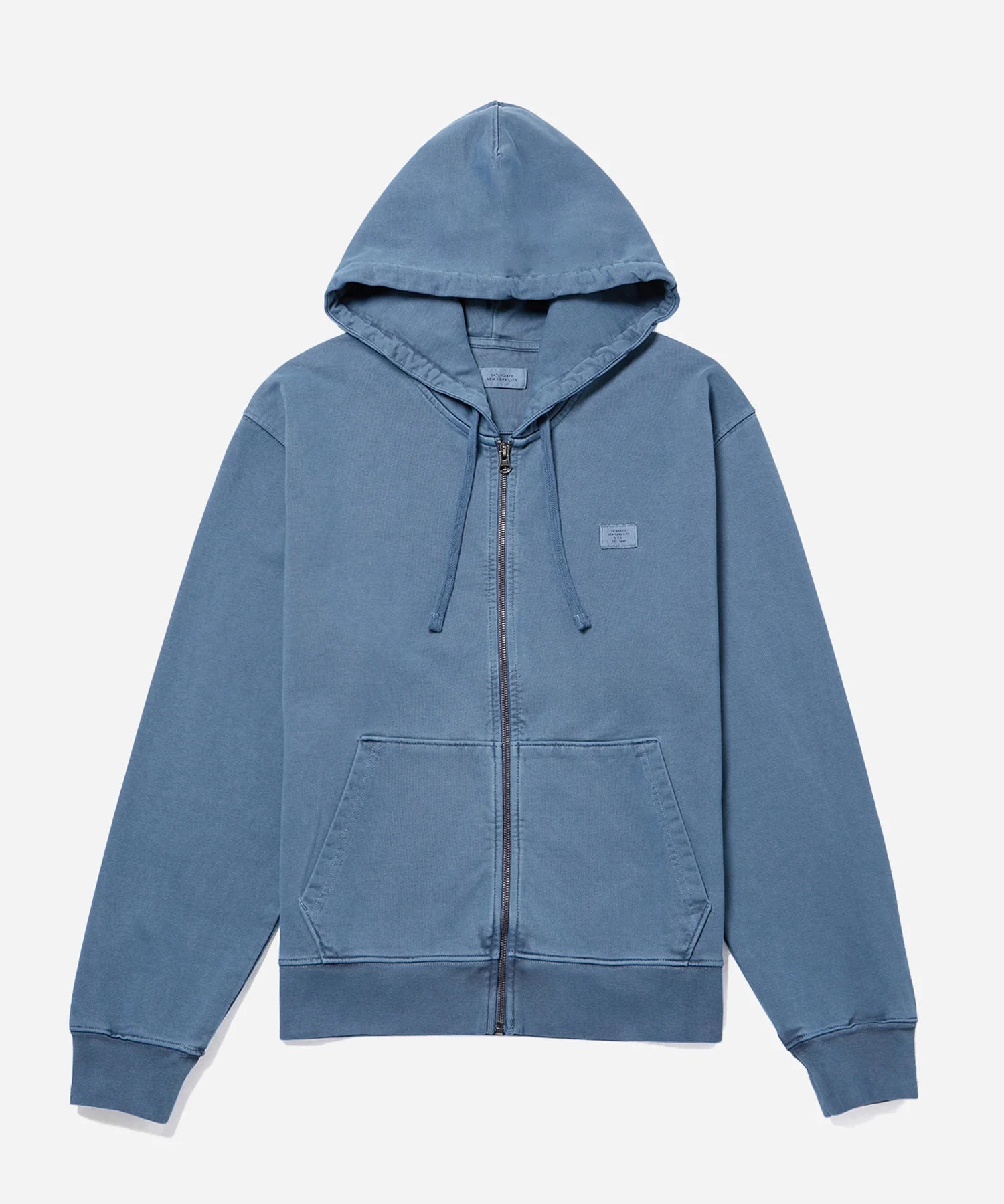 Canal Pigment Dyed Zip Hoodie Ocean
