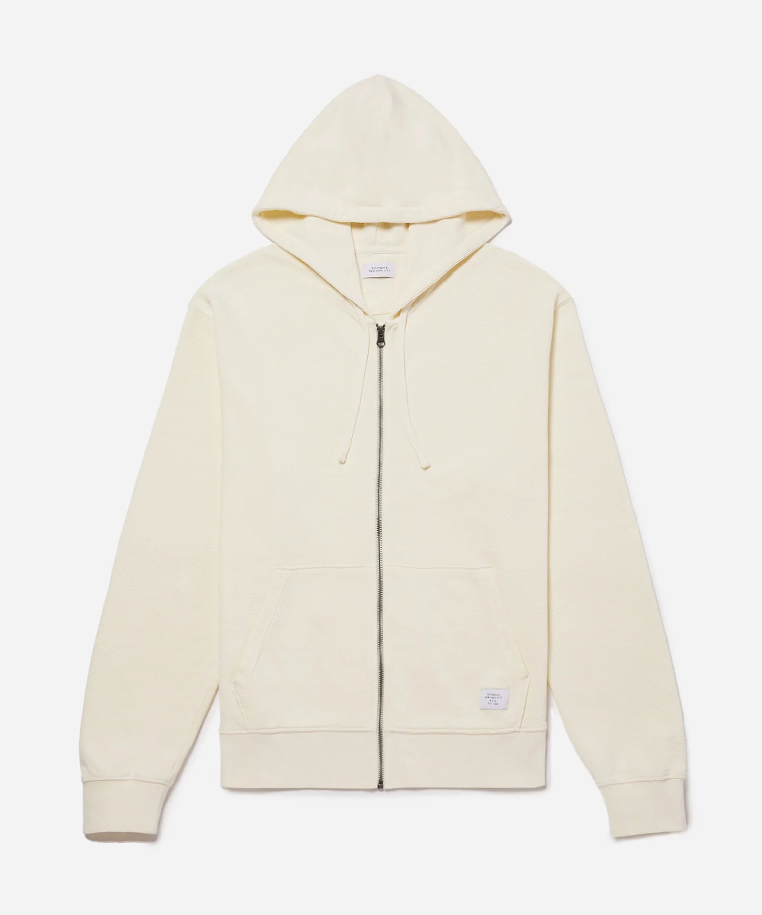 Canal Pique Zip Hoodie Antique White